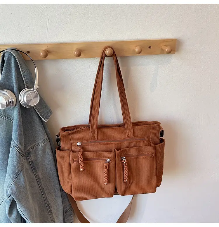 Women's Green Corduroy Shoulder Bag 2025 Autumn Winter — feature 39