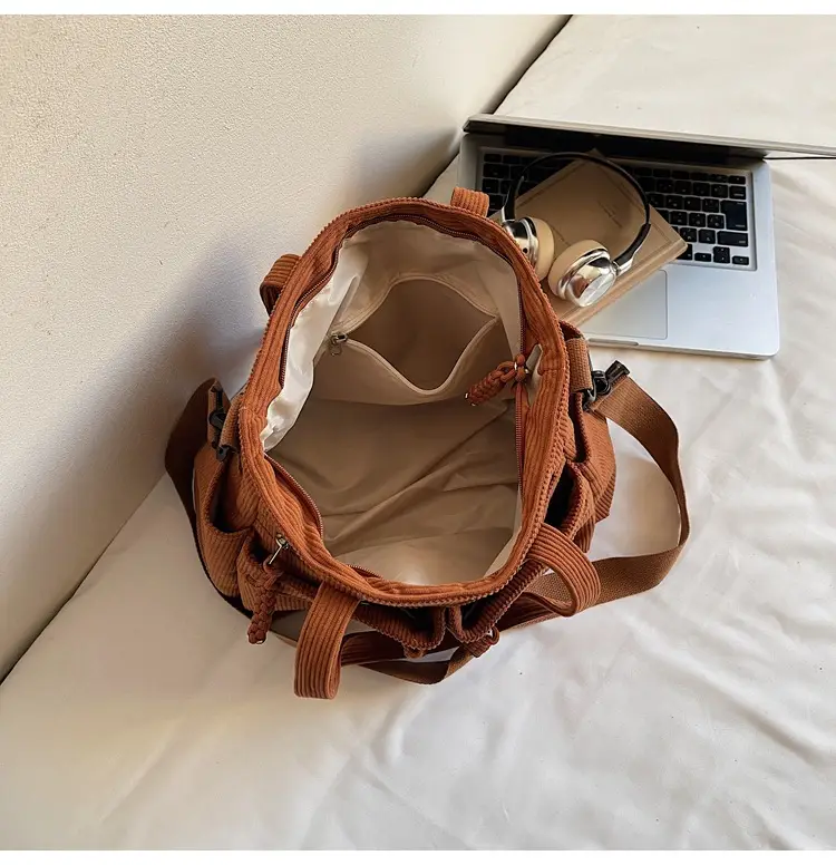 Women's Green Corduroy Shoulder Bag 2025 Autumn Winter — feature 42