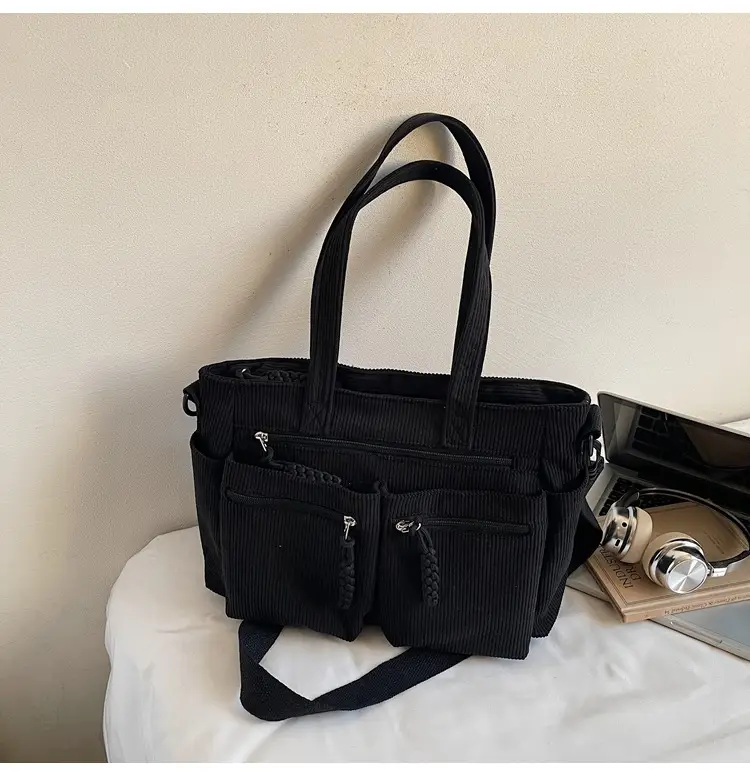 Women's Green Corduroy Shoulder Bag 2025 Autumn Winter — feature 43