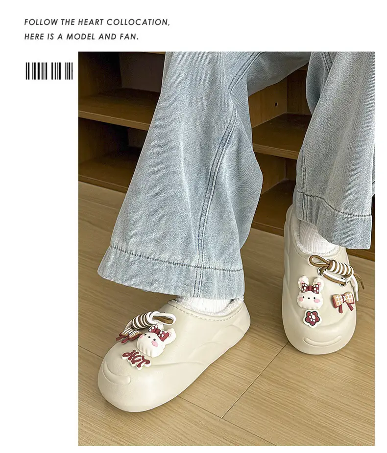 Women Cartoon Waterproof Closed-Toe Slippers Brown — feature 10