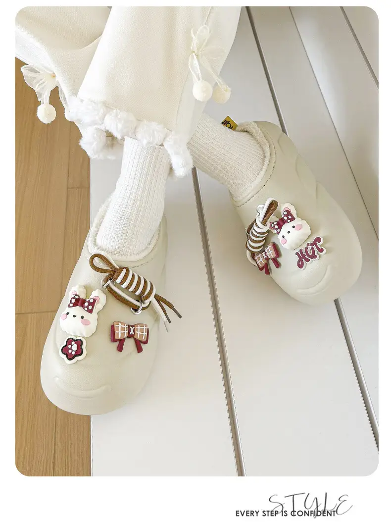 Women Cartoon Waterproof Closed-Toe Slippers Brown — feature 11