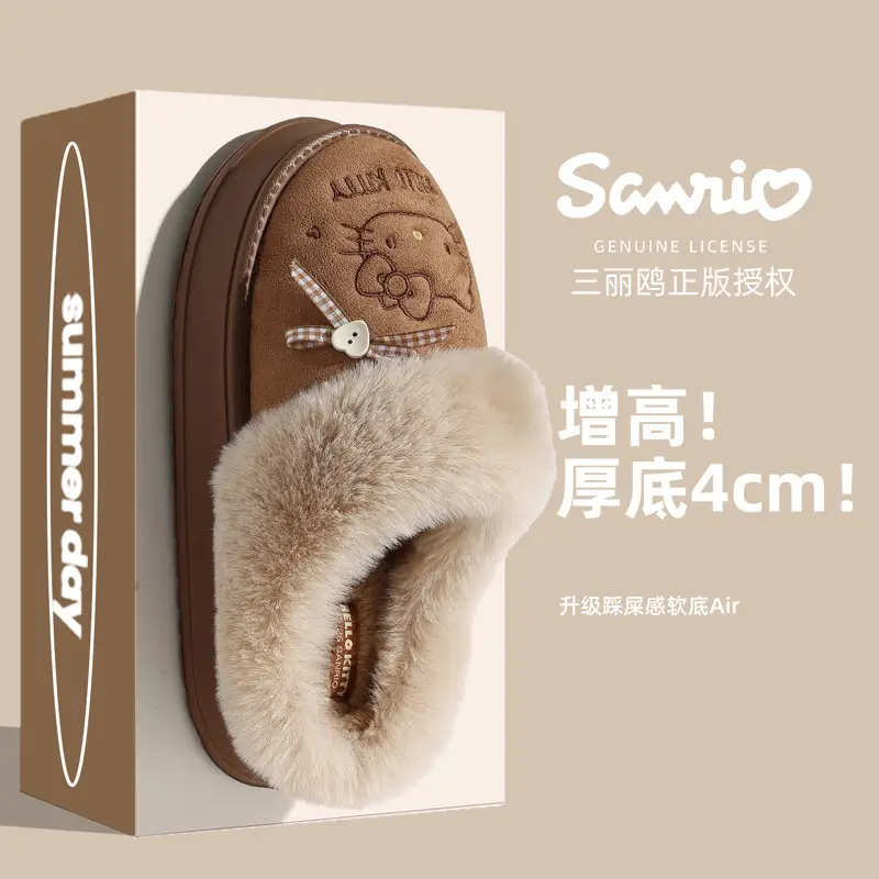 Thick-Soled Super Cute Cotton Slippers for Women Winter New Home Indoor Cartoon Kitten Warm Plush Cotton Slippers Wholesale - Image 6