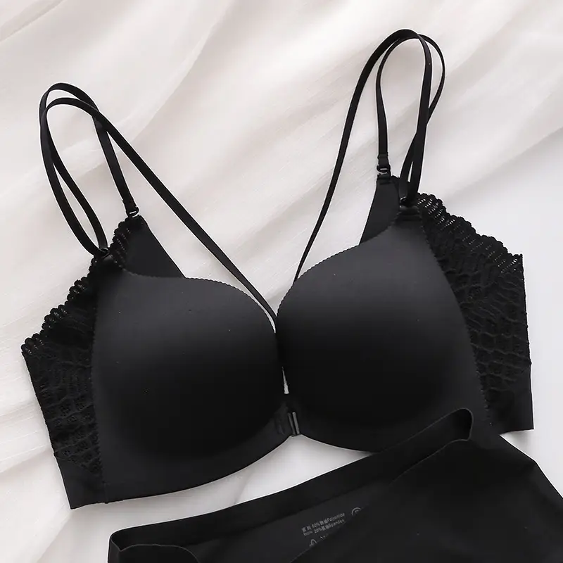 Original High-Quality 6333 Japanese Seamless Backless Front-Clasp Bra for Women, Wireless, Small Chest Push-Up Bra