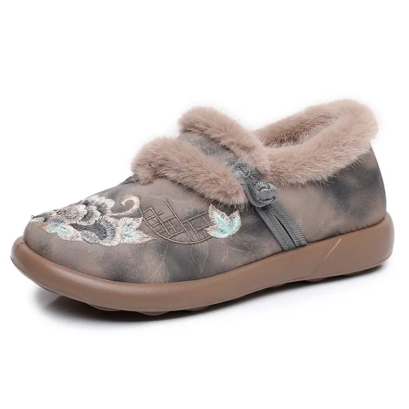 Women's Winter New Shoes with Plush Lining, Thickened and Warm, Women's Boots with Shallow Mouth, Soft Sole, Casual Fashion Boots, Mom Shoes - Image 2
