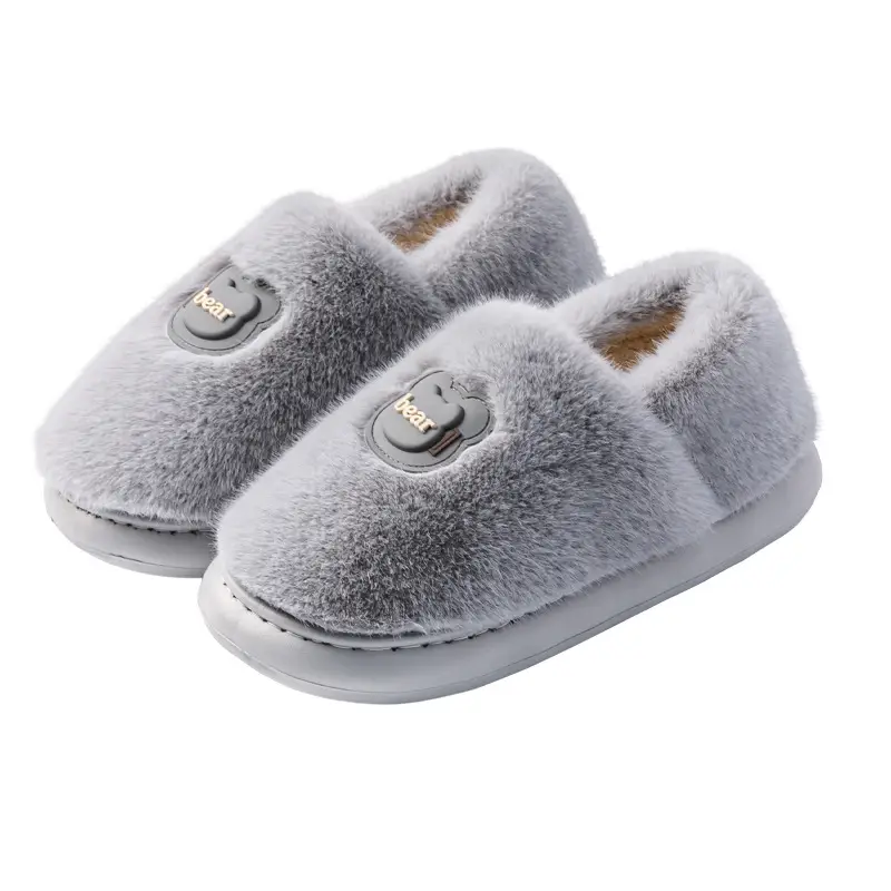 Anti-Slip Lazy Bear Slippers for Men Women Winter Warm Cotton - Image 20