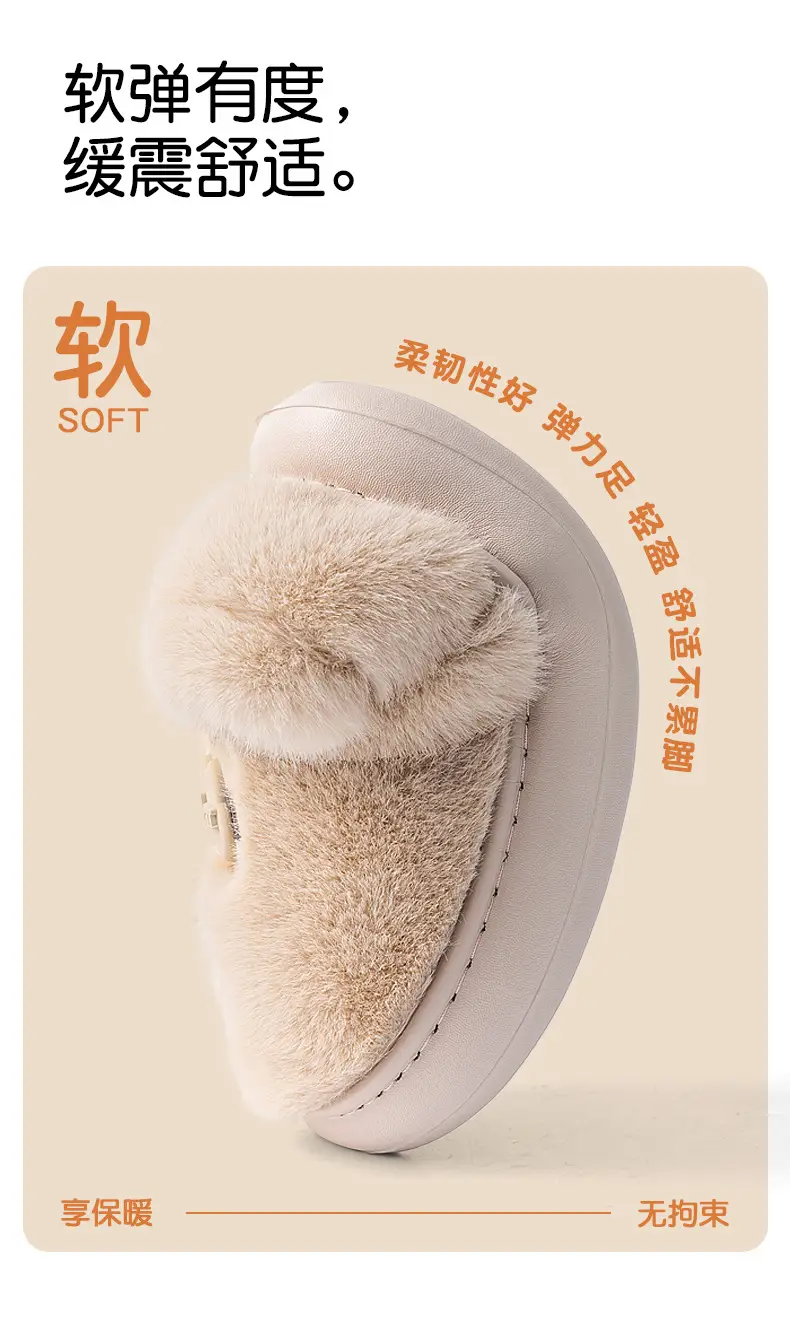 Anti-Slip Lazy Bear Slippers for Men Women Winter Warm Cotton — feature 6