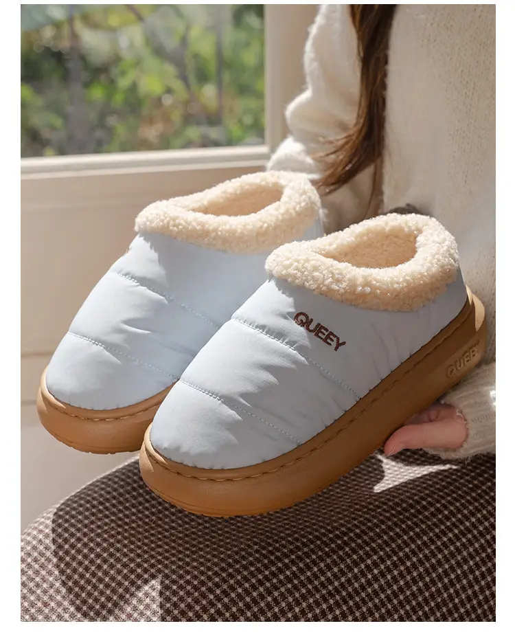Winter Couple Cotton Slippers for Women, Autumn and Winter Home Indoor Non-Slip Home Fleece-Lined Bag Heel Warm Cotton Shoes for Outer Wear — feature 20