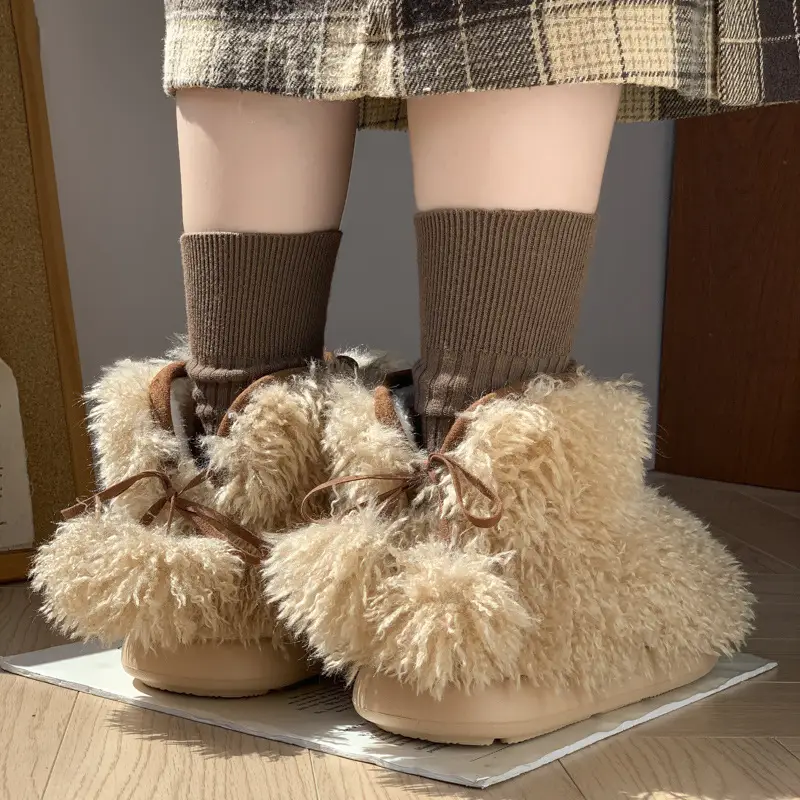 Women Fur Ball Warm Slippers Autumn Winter - Image 4