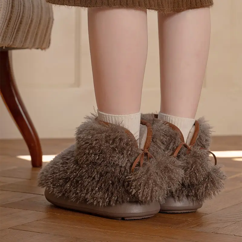Women Fur Ball Warm Slippers Autumn Winter - Image 5