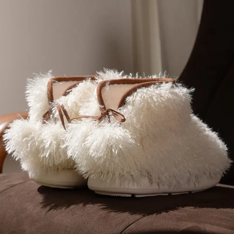 Women Fur Ball Warm Slippers Autumn Winter - Image 6