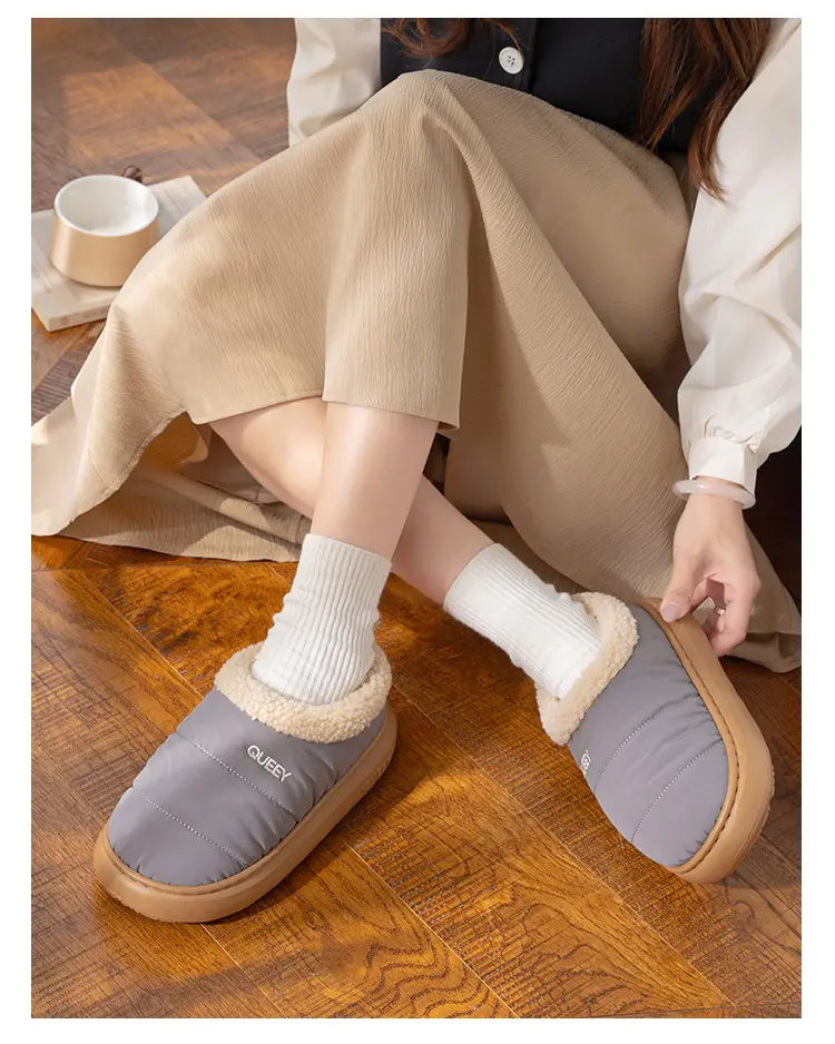 2026 New Cotton Slippers for Women, Suitable for Outdoor Wear in Winter, Waterproof, Fleece-Lined, Warm, Closed-Back, Home Plush Cotton Shoes for Couples — feature 31