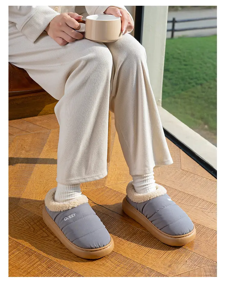 2026 New Cotton Slippers for Women, Suitable for Outdoor Wear in Winter, Waterproof, Fleece-Lined, Warm, Closed-Back, Home Plush Cotton Shoes for Couples — feature 32