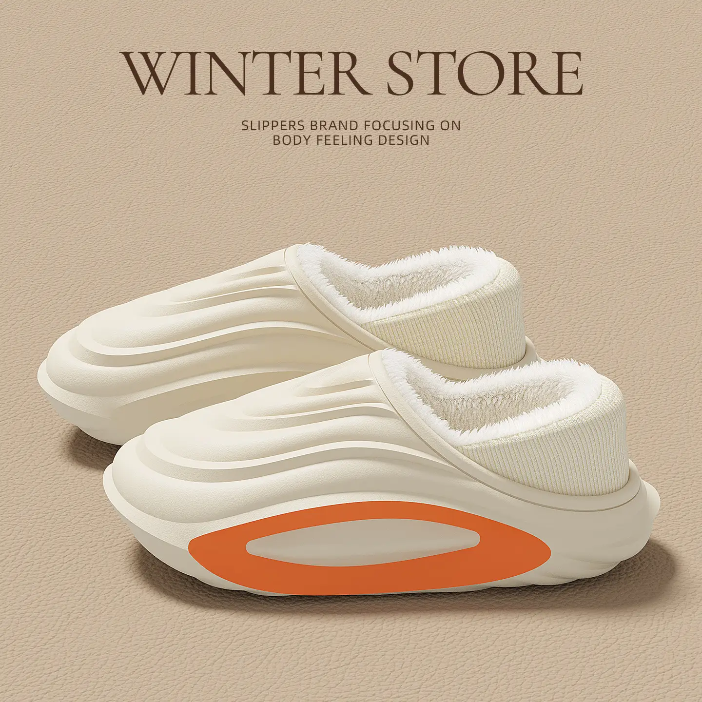 Winter Waterproof Cotton Slippers for Men with Warm Fleece Lined Heel - Image 2