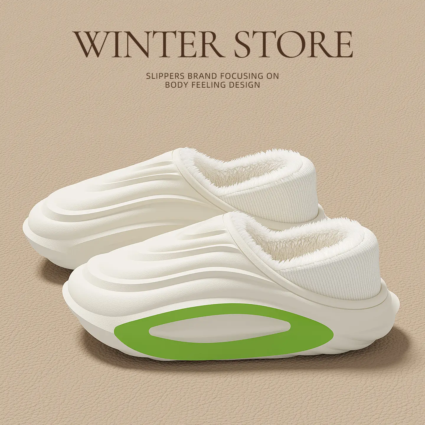 Winter Waterproof Cotton Slippers for Men with Warm Fleece Lined Heel - Image 3