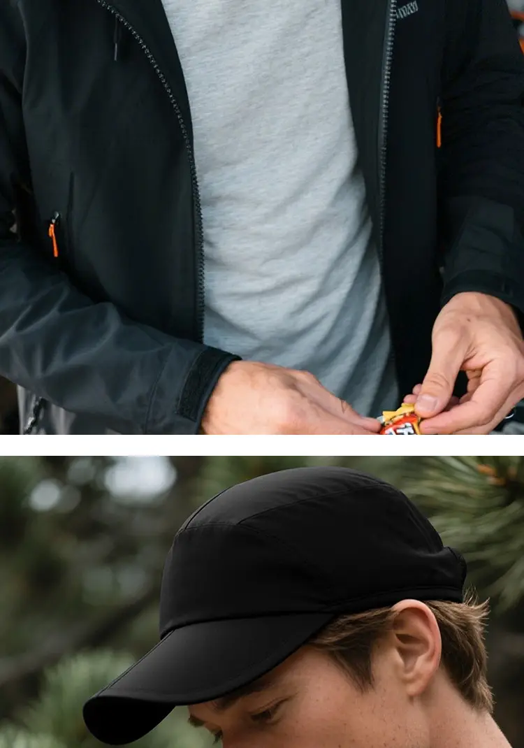 Black Waterproof Foldable Baseball Cap for Men Women — feature 12