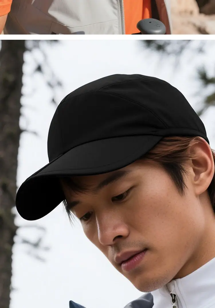 Black Waterproof Foldable Baseball Cap for Men Women — feature 15