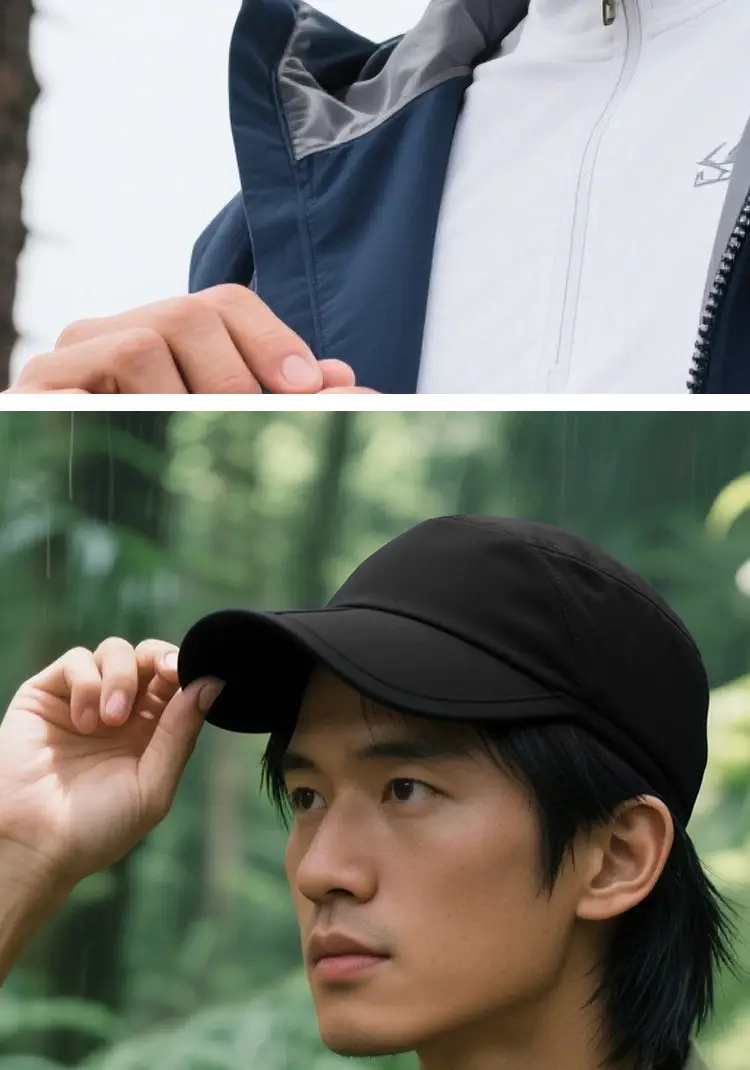 Black Waterproof Foldable Baseball Cap for Men Women — feature 16