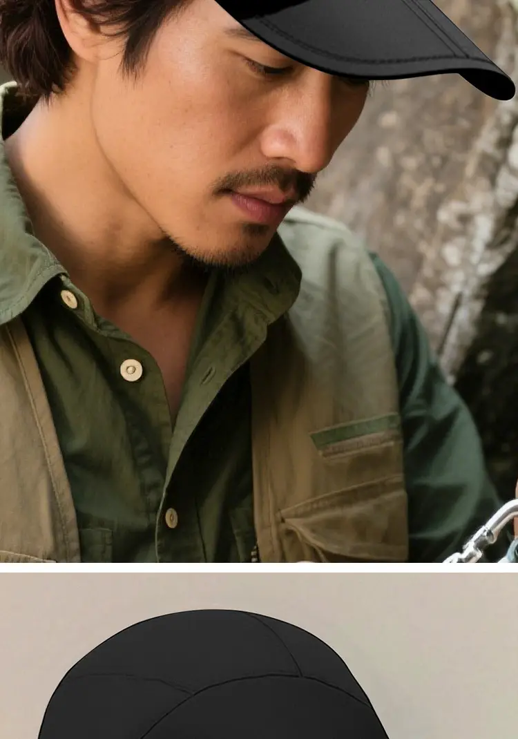 Black Waterproof Foldable Baseball Cap for Men Women — feature 18