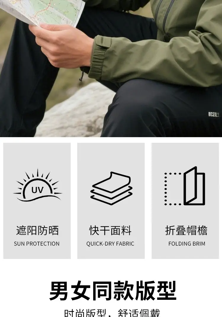 Black Waterproof Foldable Baseball Cap for Men Women — feature 2
