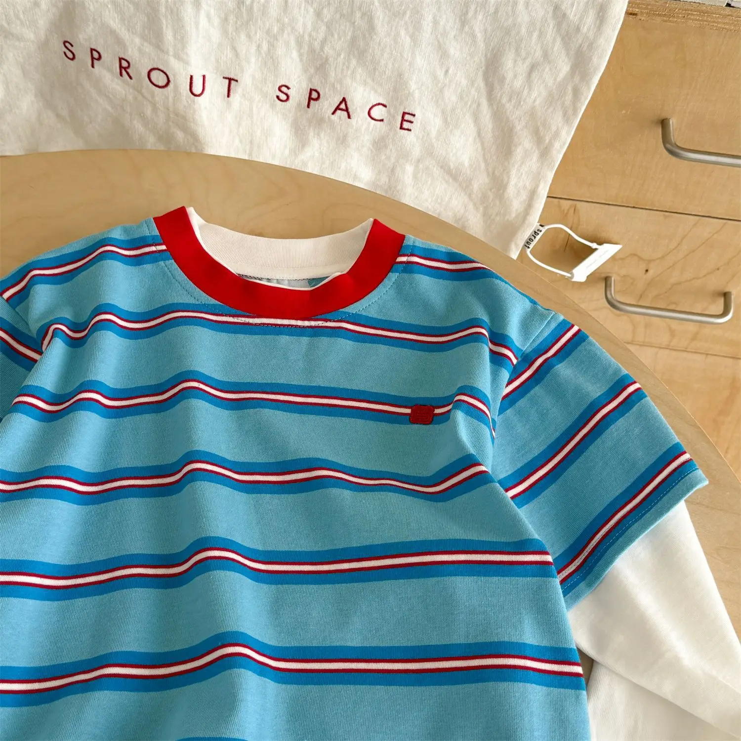 Baby Striped Long Sleeve T-Shirt Blue Red White — feature 18