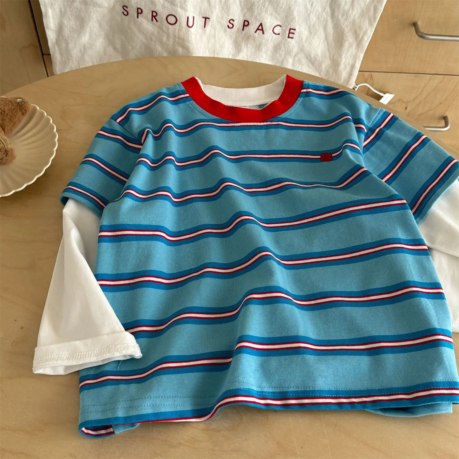 Baby Striped Long Sleeve T-Shirt Blue Red White — feature 19