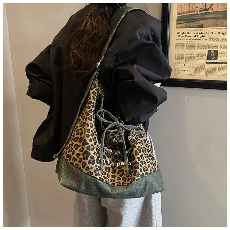 Leopard Print Denim Crossbody Bag Large 2026 — feature 16
