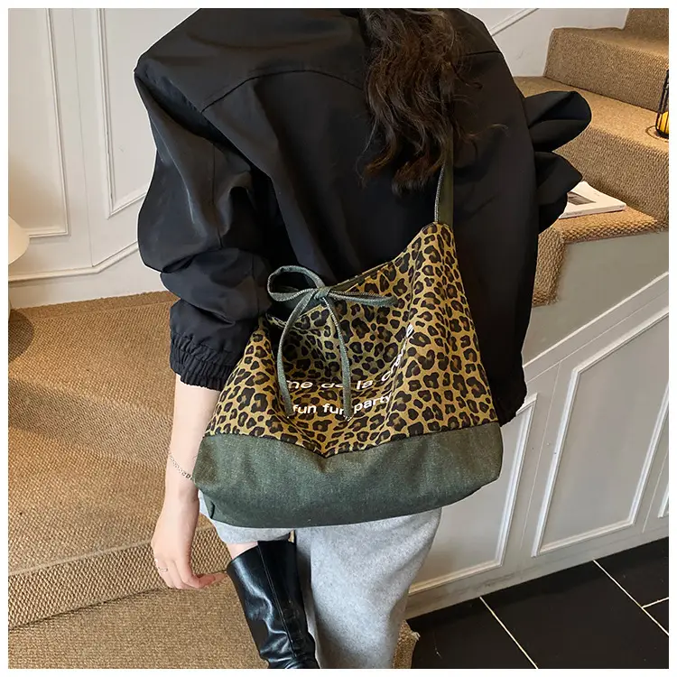 Leopard Print Denim Crossbody Bag Large 2026 — feature 18