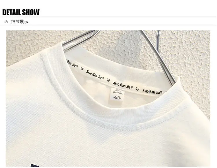 Boys White Letter T-Shirt Spring Autumn Korean Style — feature 12