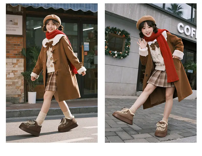 Qidan Shoe Factory Snow Boots for Women in Winter Korean Style Thick-Soled Fleece-Lined Warm Home Non-Slip Can Be Worn Outside Women's Cotton Shoes — feature 8