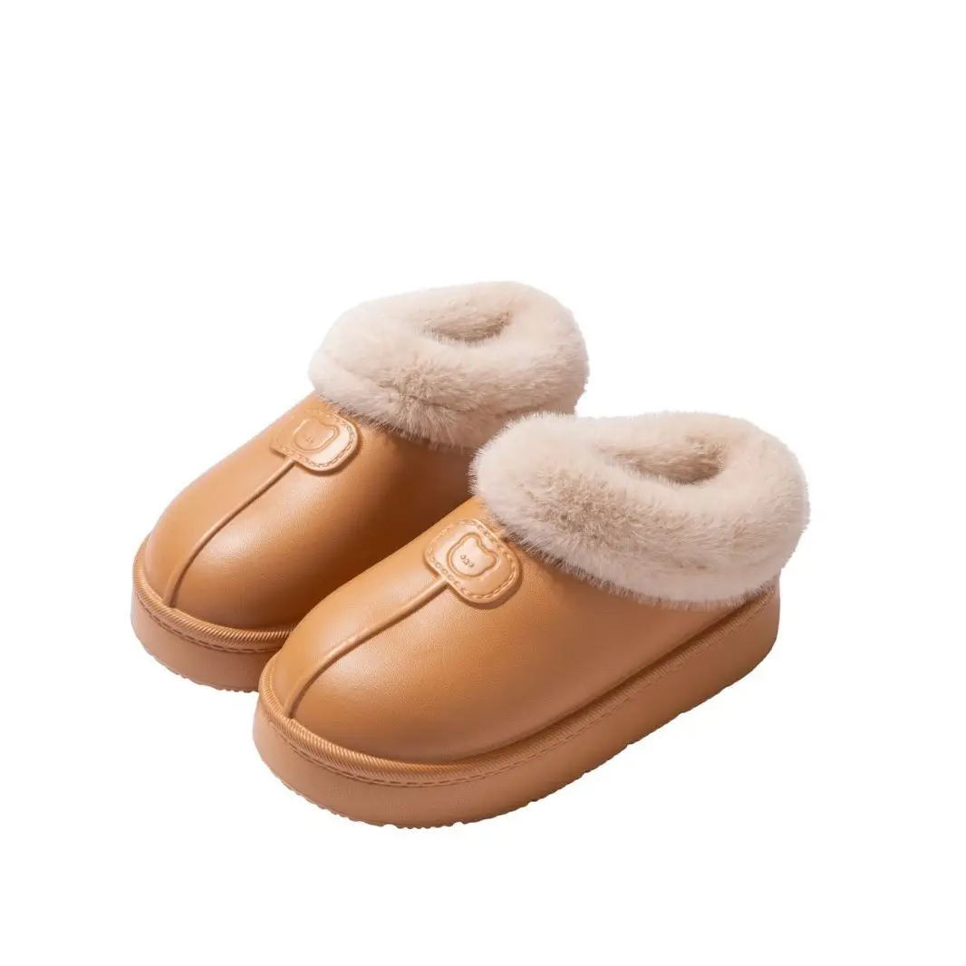 Cover-Heeled Cotton Slippers for Women in Winter 2025 New Indoor Home Fleece-Lined Warm Thick-Soled Non-Slip Cotton Shoes for Men to Wear Outside - Image 10