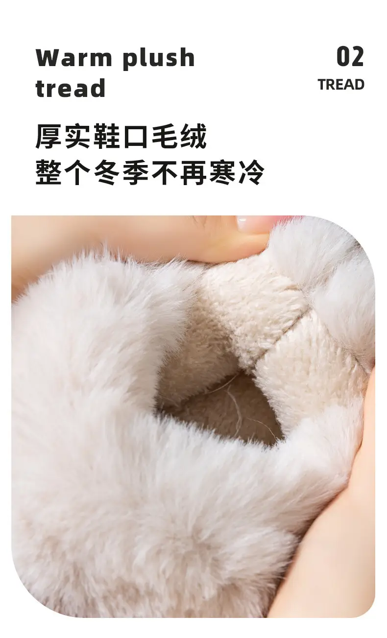 Women Winter Fleece Lined Slippers Grey Anti-Slip — feature 12