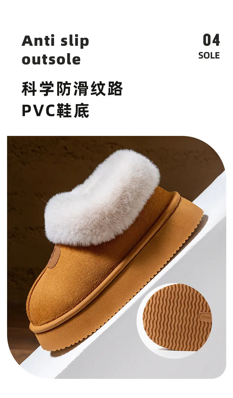 Women Winter Fleece Lined Slippers Grey Anti-Slip — feature 14