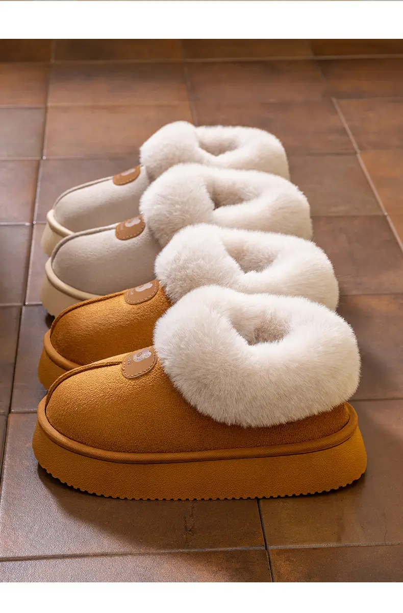 Women Winter Fleece Lined Slippers Grey Anti-Slip — feature 18