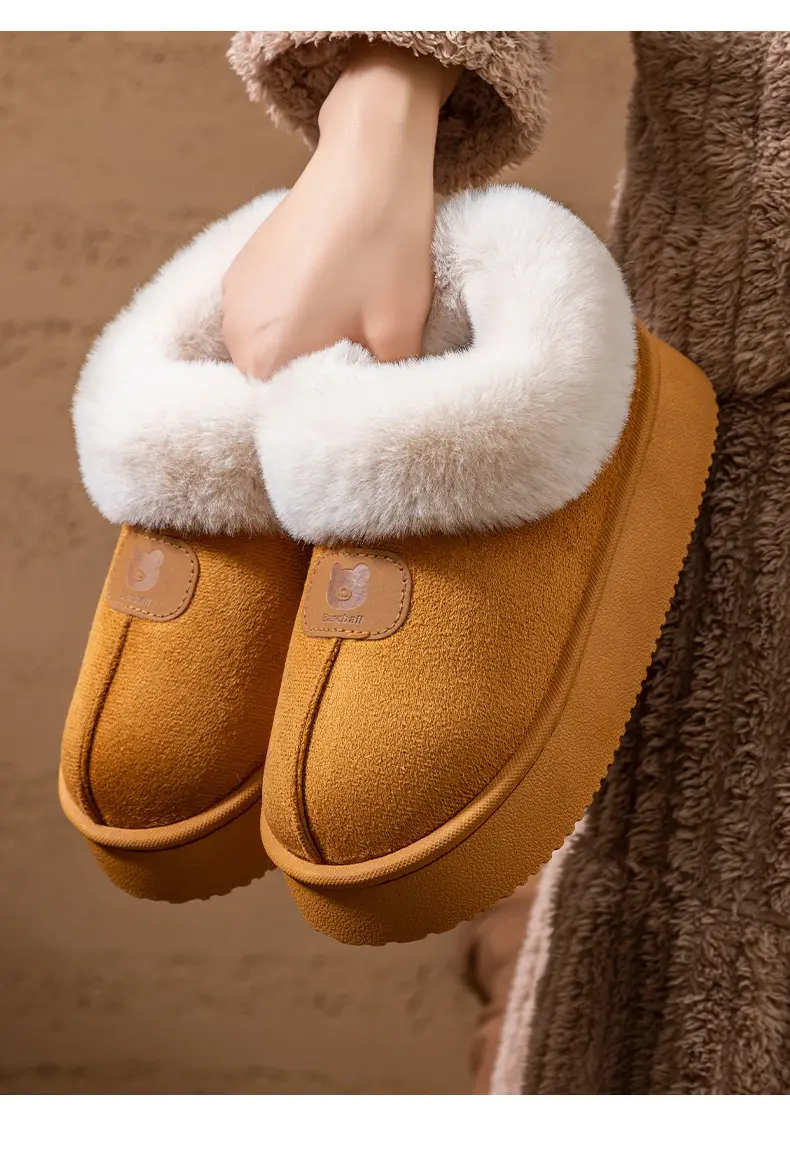 Women Winter Fleece Lined Slippers Grey Anti-Slip — feature 19