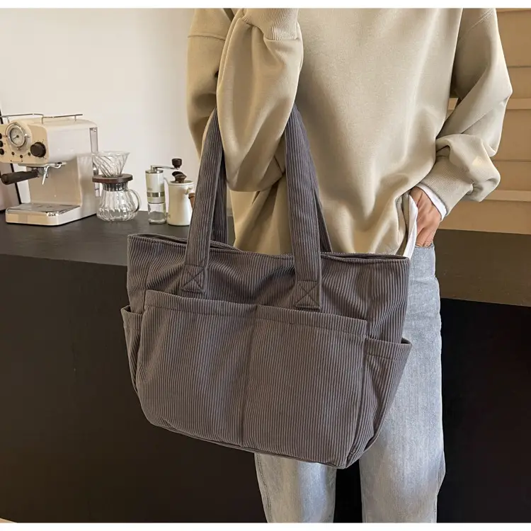 Japanese Style Canvas Crossbody Bag Large Capacity Olive Green — feature 27