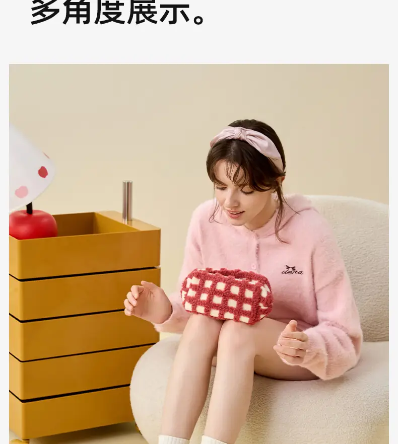 Cute Apple Design Cotton Slippers for Women — feature 6