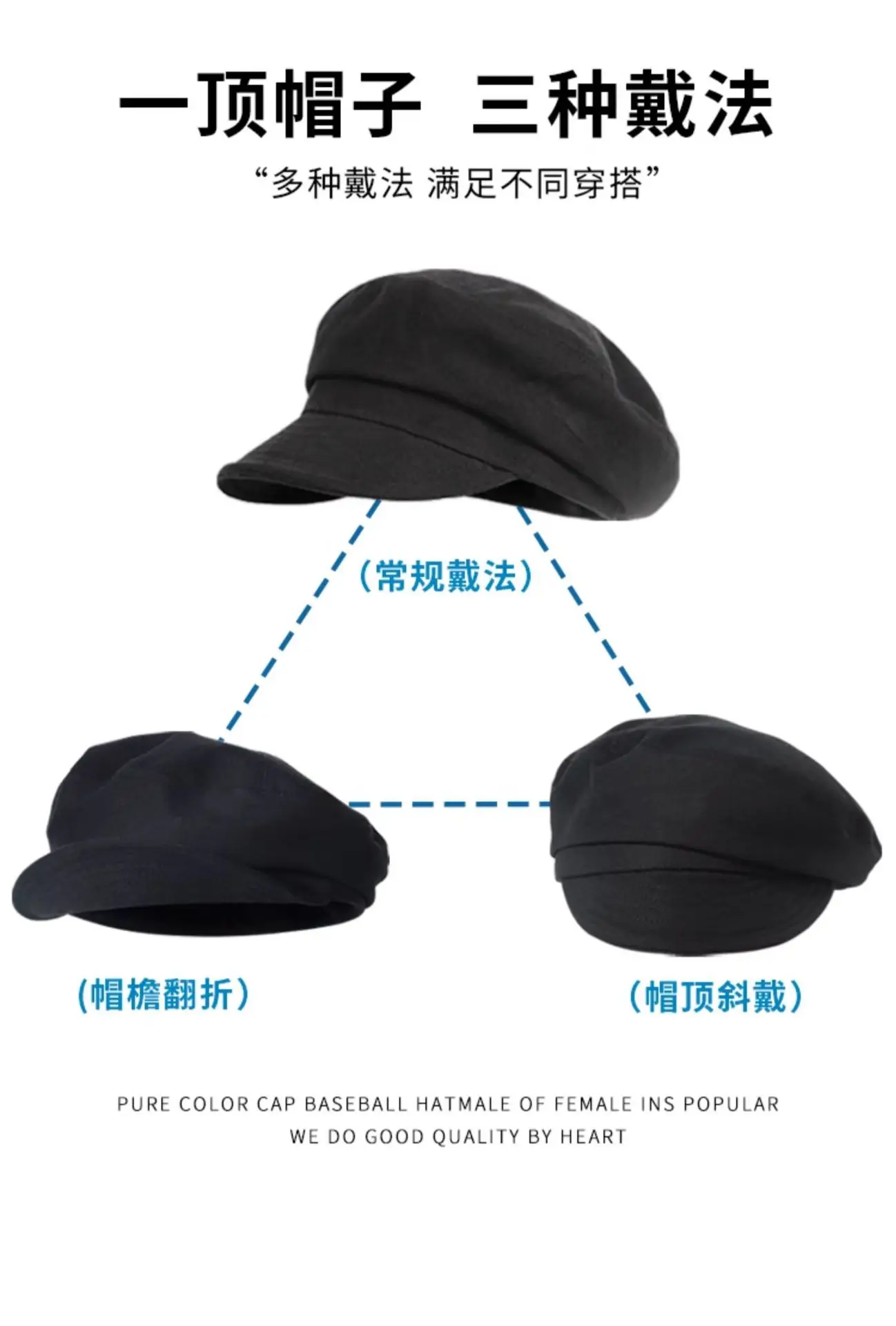 Women's Japanese Style Beret Hat with Duck Tongue — feature 4