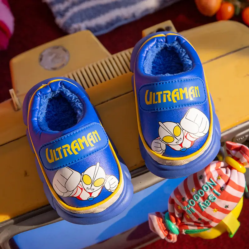 Ultraman Kidsren's Cotton Slippers Boys Autumn and Winter Waterproof Kidsren's Cotton Slippers Indoor Non-Slip Warm Baby Cotton Shoes - Image 5