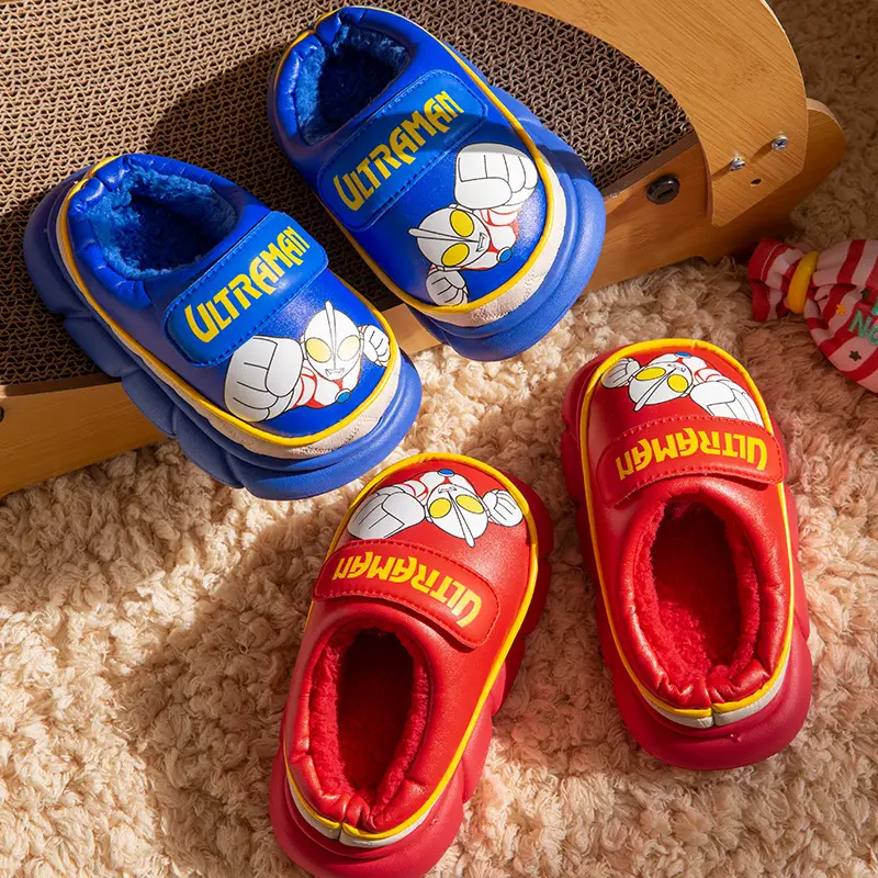 Ultraman Kidsren's Cotton Slippers Boys Autumn and Winter Waterproof Kidsren's Cotton Slippers Indoor Non-Slip Warm Baby Cotton Shoes - Image 6