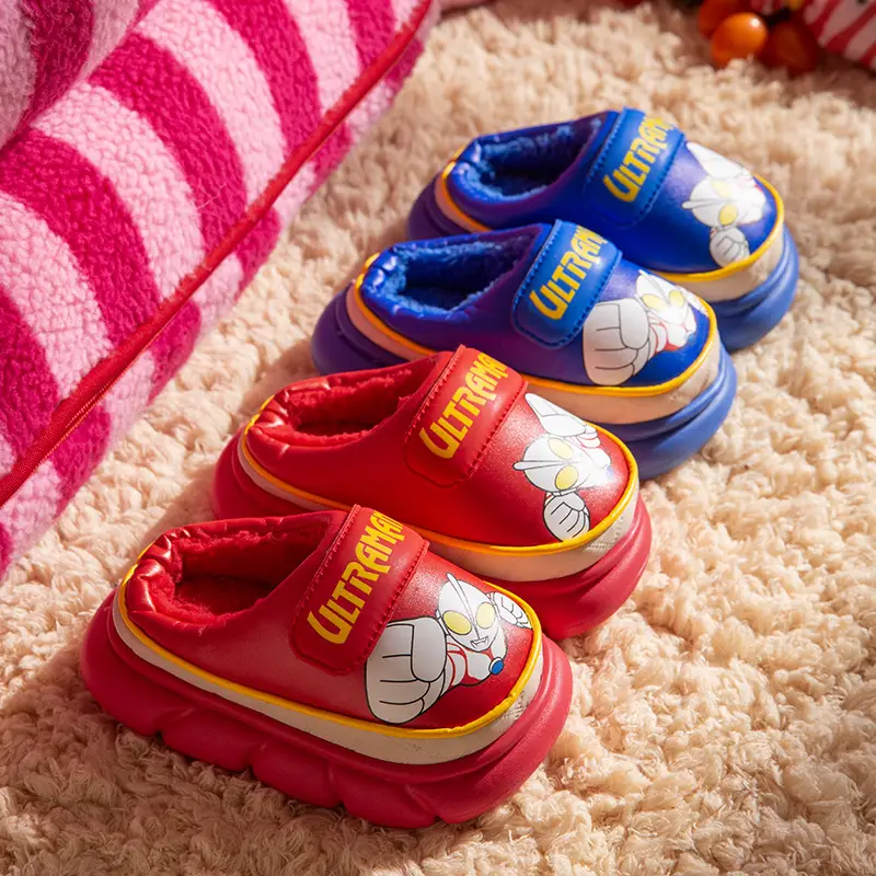 Ultraman Kidsren's Cotton Slippers Boys Autumn and Winter Waterproof Kidsren's Cotton Slippers Indoor Non-Slip Warm Baby Cotton Shoes - Image 7