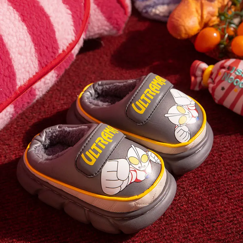 Ultraman Kidsren's Cotton Slippers Boys Autumn and Winter Waterproof Kidsren's Cotton Slippers Indoor Non-Slip Warm Baby Cotton Shoes - Image 2
