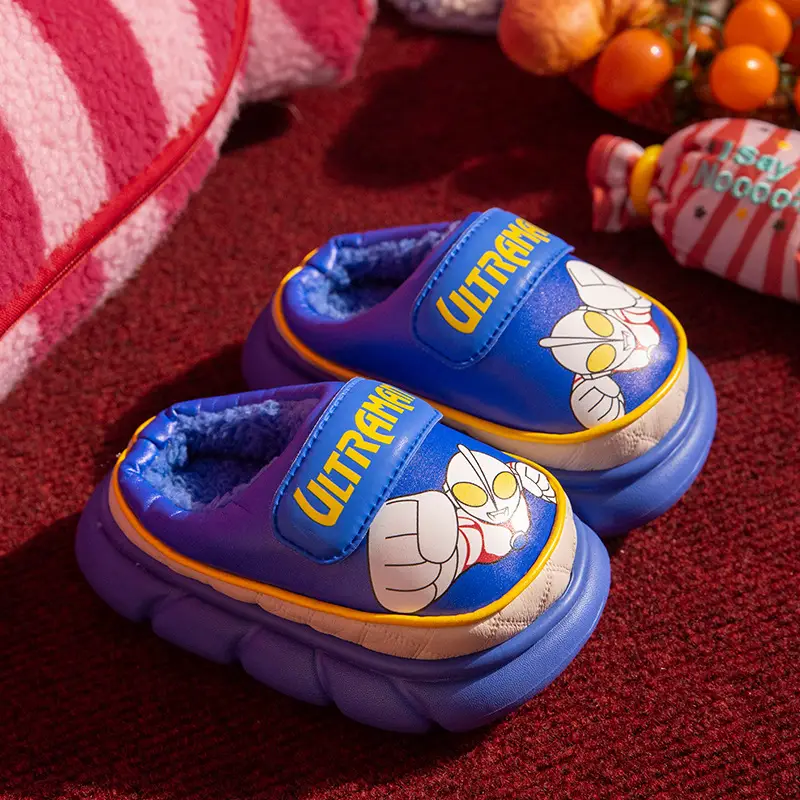 Ultraman Kidsren's Cotton Slippers Boys Autumn and Winter Waterproof Kidsren's Cotton Slippers Indoor Non-Slip Warm Baby Cotton Shoes - Image 3