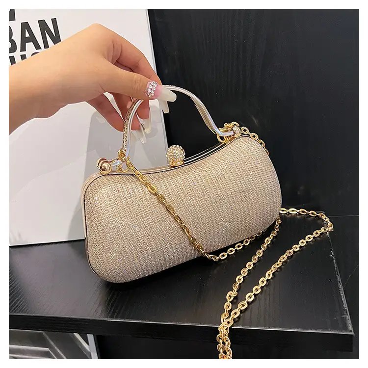 2025 Cross-Border Women's Chain Shoulder Bag Gold Embroidered — feature 43