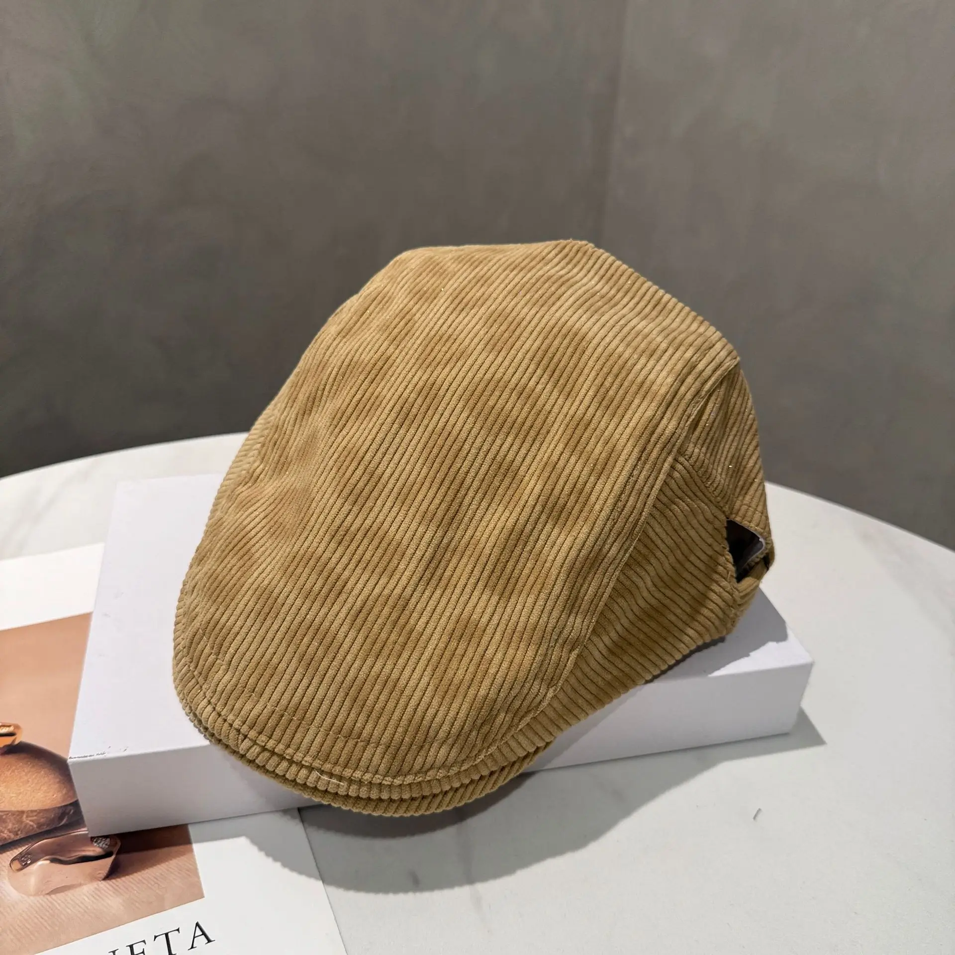 Vintage Leopard Print Forward Cap for Women