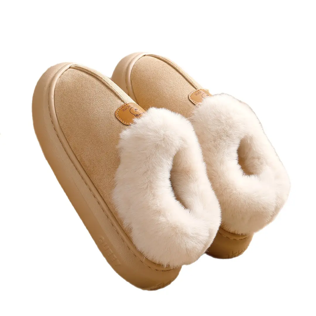 Cotton Slippers for Women, Autumn and Winter Home Non-Slip Thick Soles That Can Be Worn Outside, Warm Plush Plush Cotton Shoes for Men - Image 9