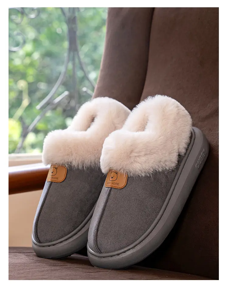 Cotton Slippers for Women, Autumn and Winter Home Non-Slip Thick Soles That Can Be Worn Outside, Warm Plush Plush Cotton Shoes for Men — feature 23