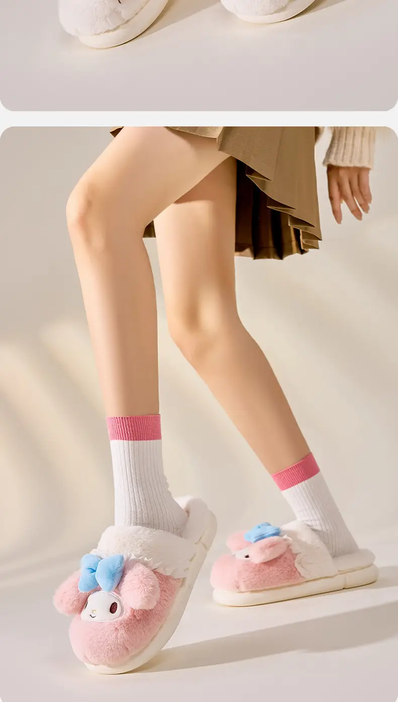 Cute Kitty Fluffy Slippers Women Pink 2024 Winter — feature 12