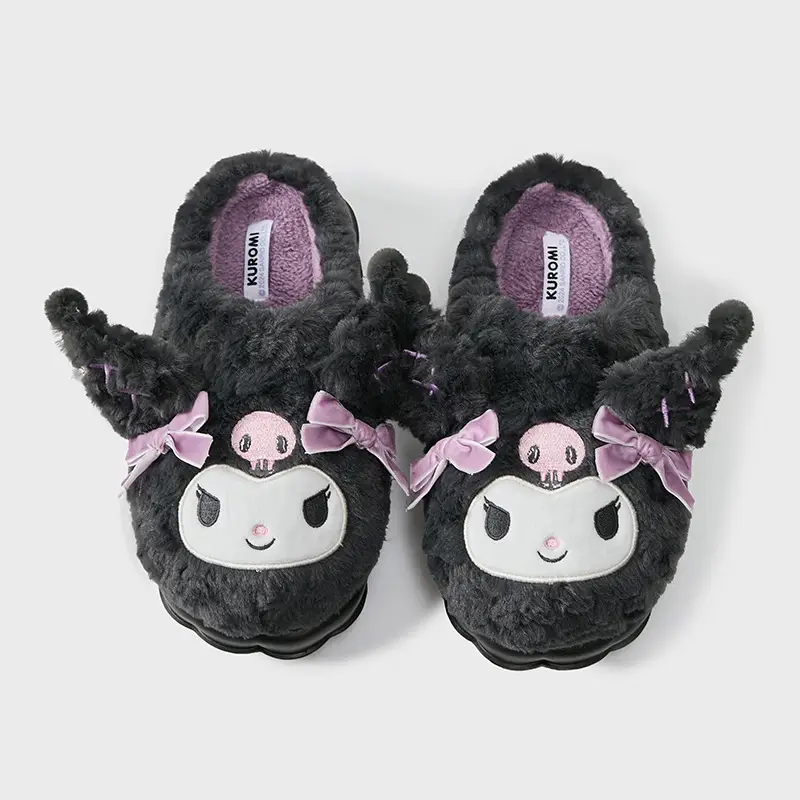 Cute Kitty Fluffy Slippers Women Pink 2024 Winter - Image 2