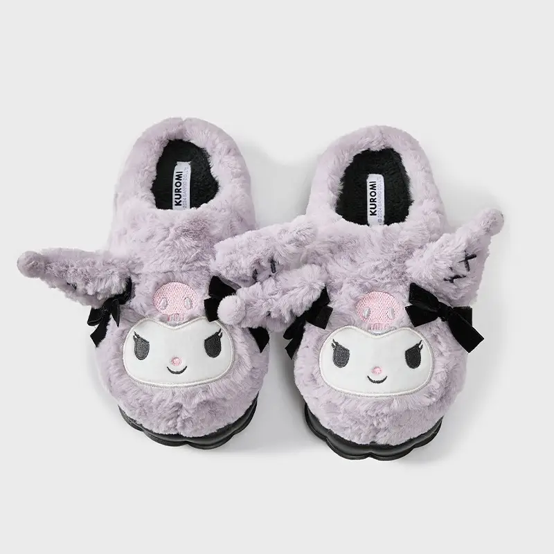 Cute Kitty Fluffy Slippers Women Pink 2024 Winter - Image 3