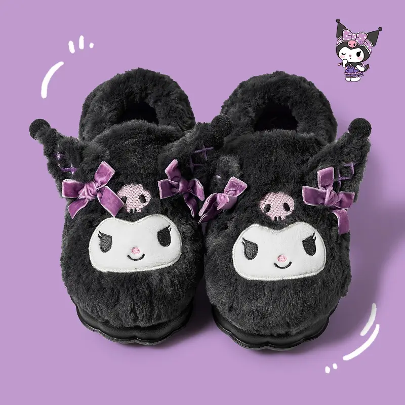 Cute Kitty Fluffy Slippers Women Pink 2024 Winter - Image 4